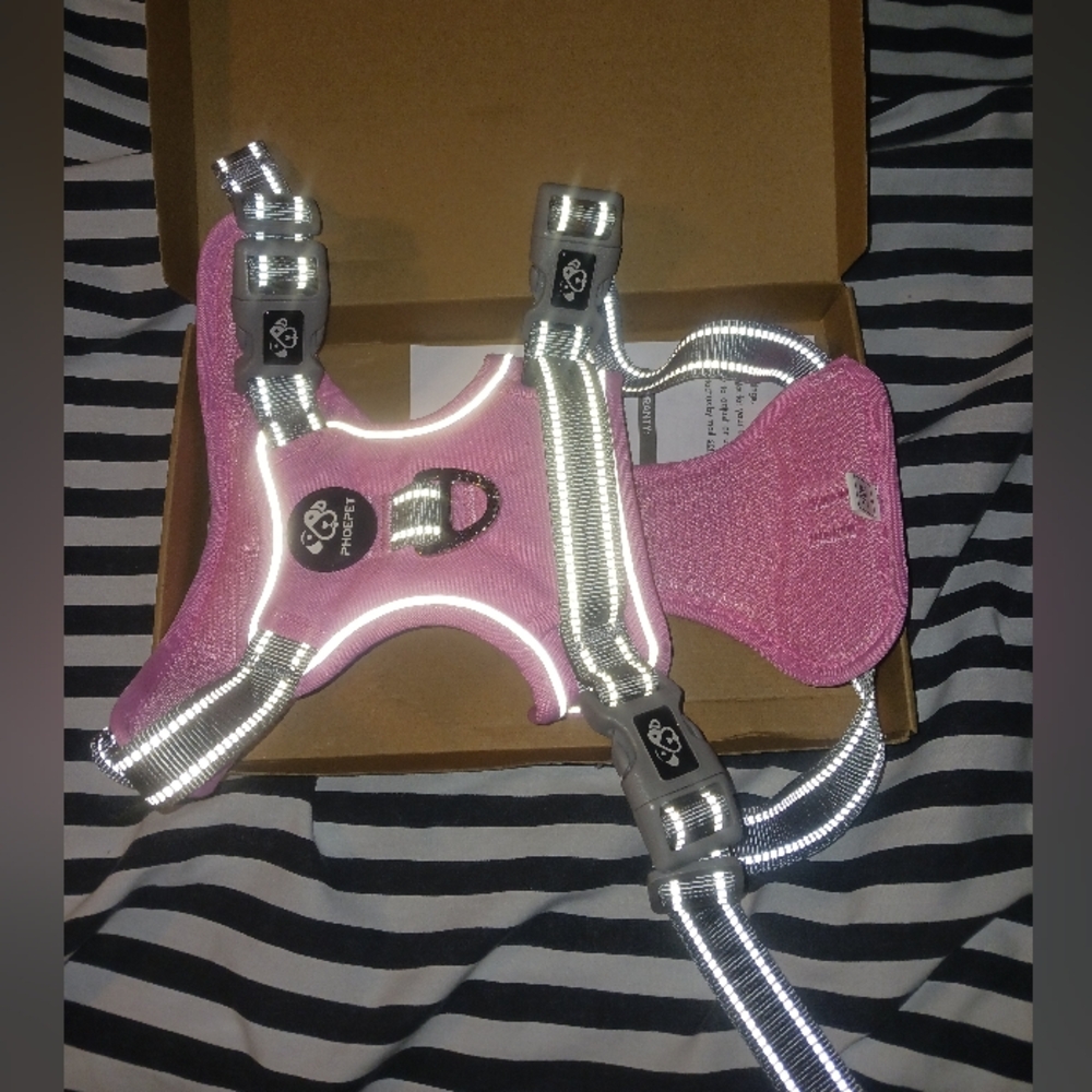 Pink Reflective Dog Harness